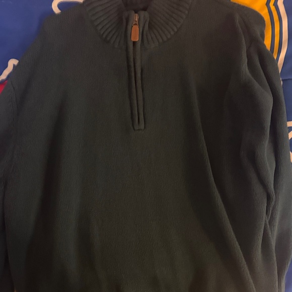 Saint John's Bay Active Men's Forest Green Zip-Up Sweater - Picture 1 of 4